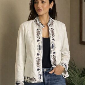 Coldwater Creek Beaded Denim Jacket NWT